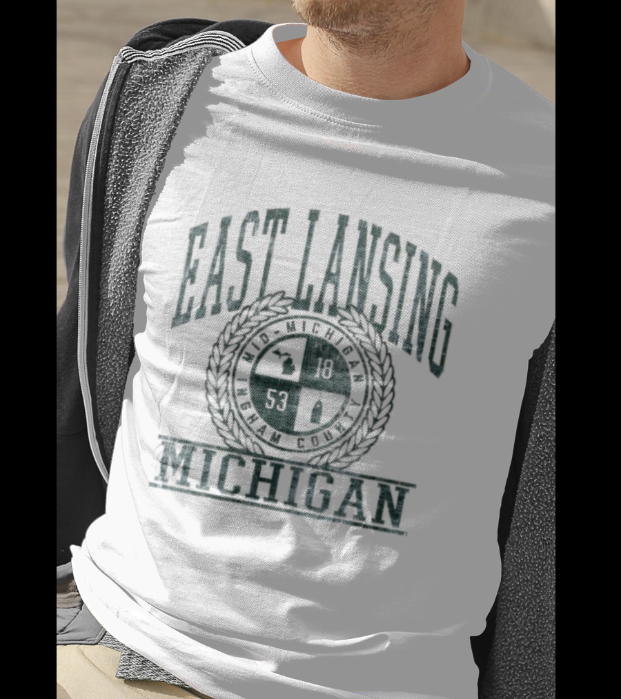 East Lansing Michigan Seal Retro College Town Crest 1953 T-Shirt