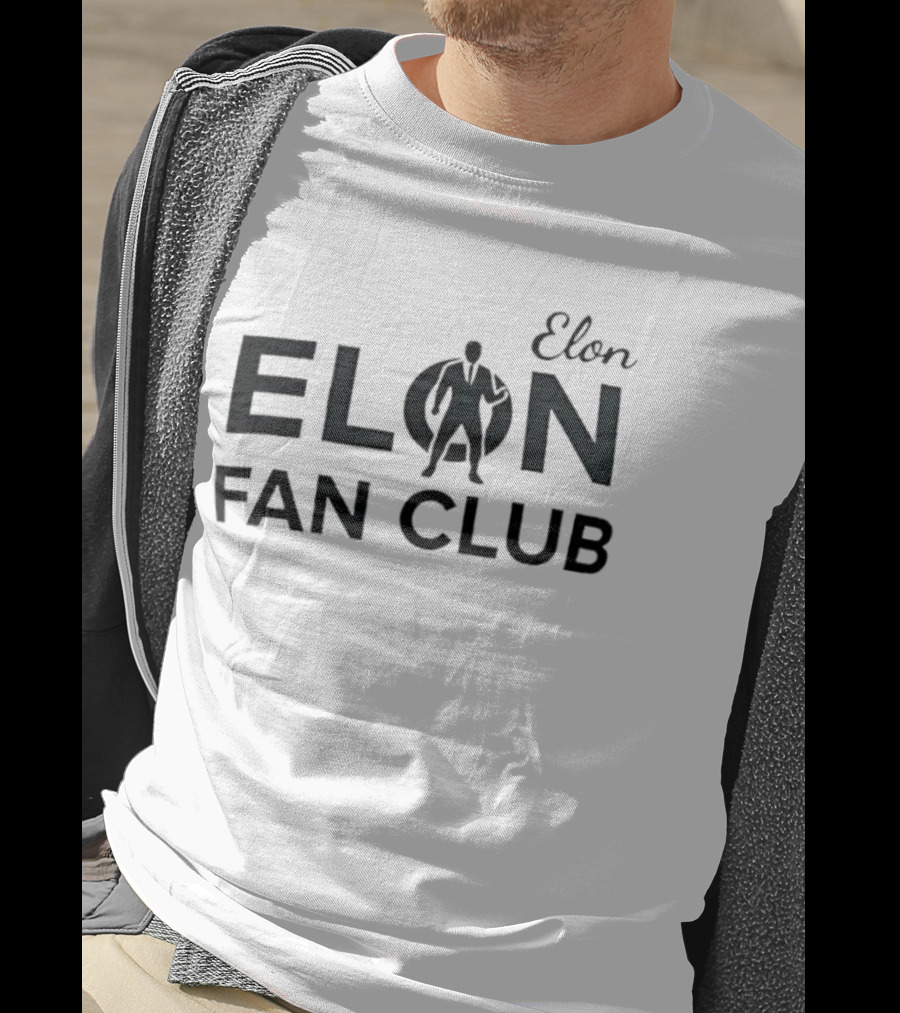 Elon Fan Club Bold Lettering Silhouette T-Shirt