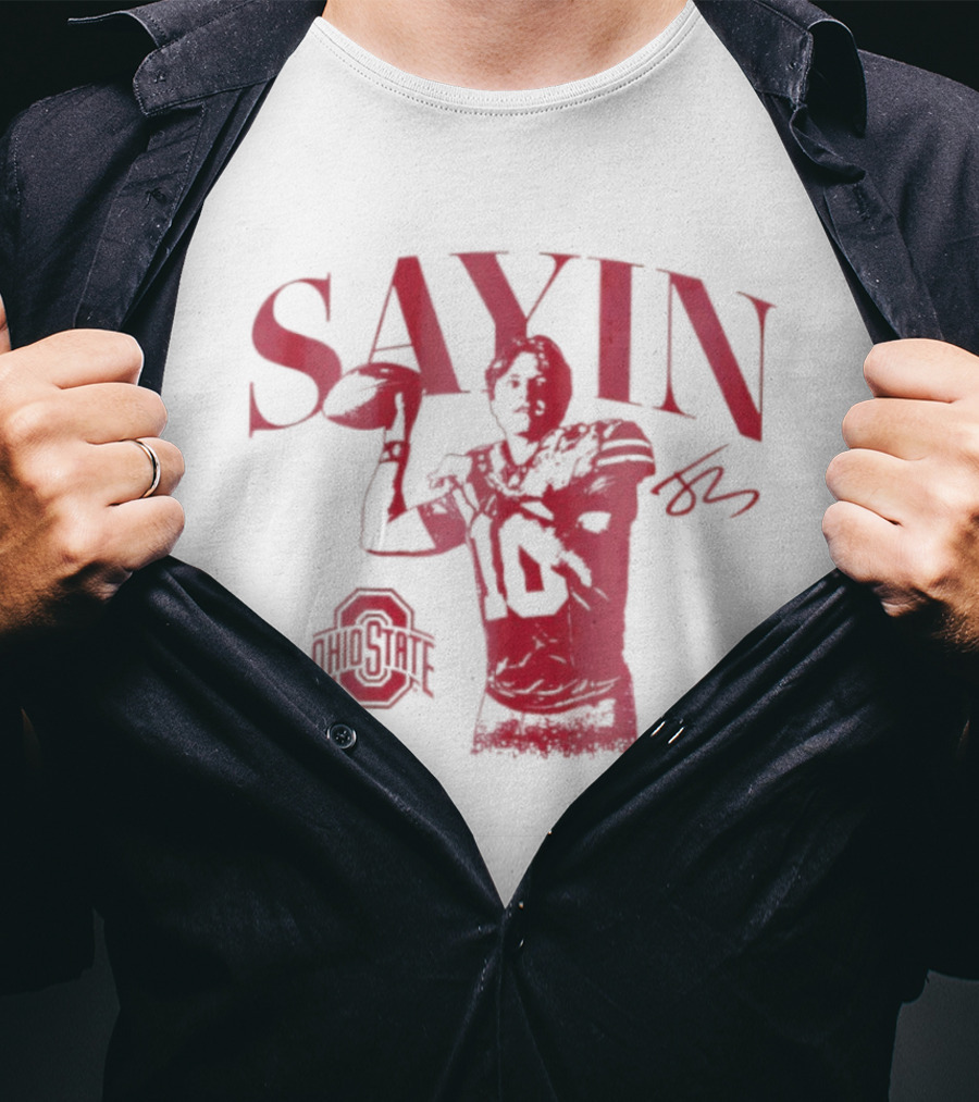 Sayin Ohio State Football Player 10 Quarterback T-Shirt