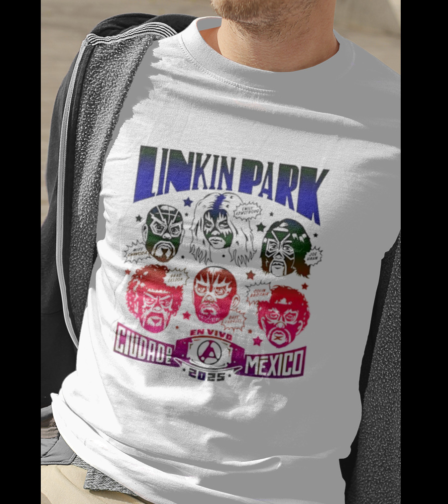 Linkin Park Lucha Libre En Vivo Mexico 2025 Concert T-Shirt