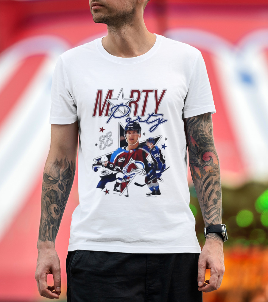 Marty Party Martin Necas 88 Colorado Avalanche NHL Tribute T-Shirt