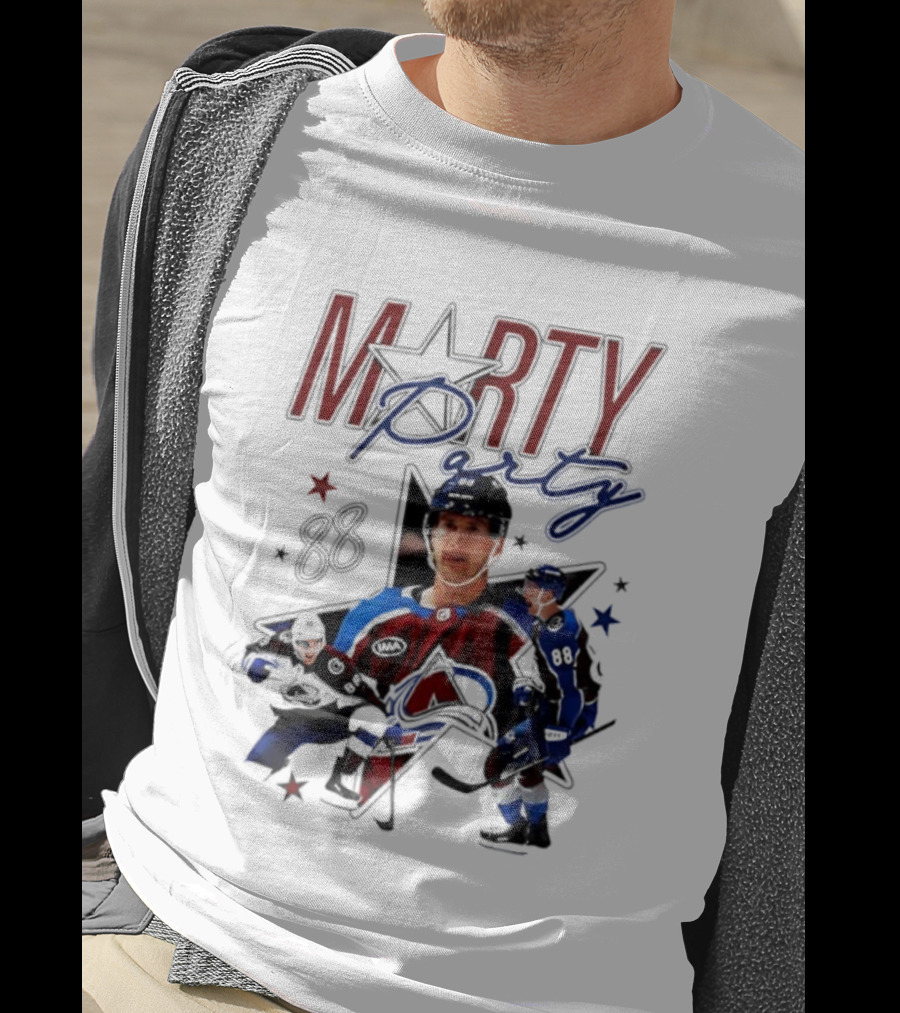 Marty Party Martin Necas 88 Colorado Avalanche NHL Tribute T-Shirt