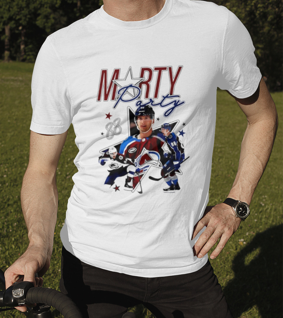 Marty Party Martin Necas 88 Colorado Avalanche NHL Tribute T-Shirt