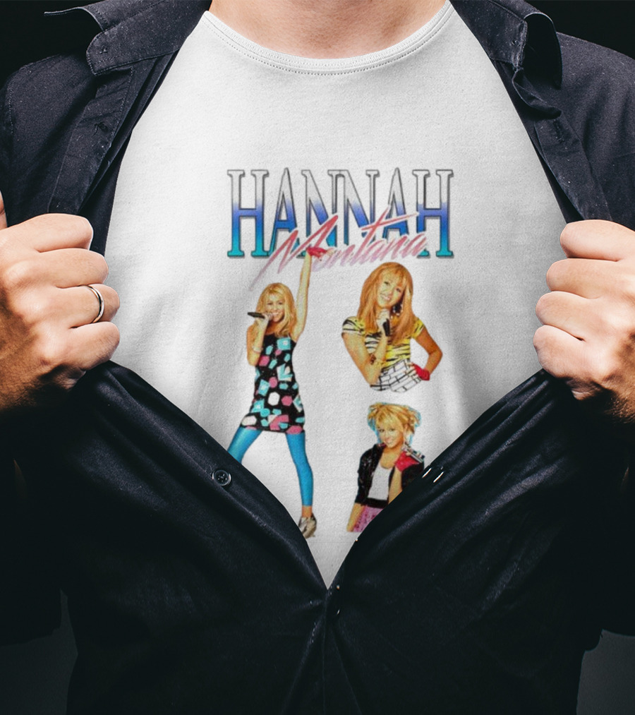 Hannah Montana Multicolor Outfit Collage Walmart Amazon T-Shirt