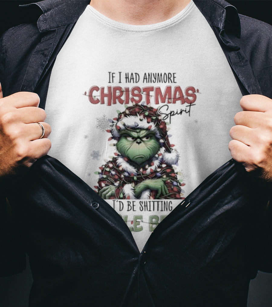 The Grinch Christmas Spirit Shitting Jingle Bells Holiday Humor T-Shirt
