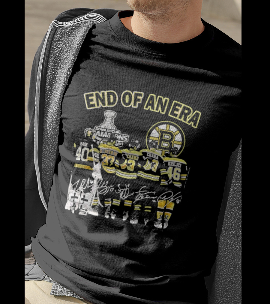 Boston Bruins End Of An Era Stanley Cup Champions 2011 Signatures Icons Legendary Team T-Shirt