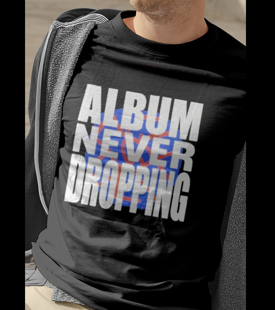Asap Rocky Album Never Dropping Bold Statement Blue Red Iconic Text T-Shirt