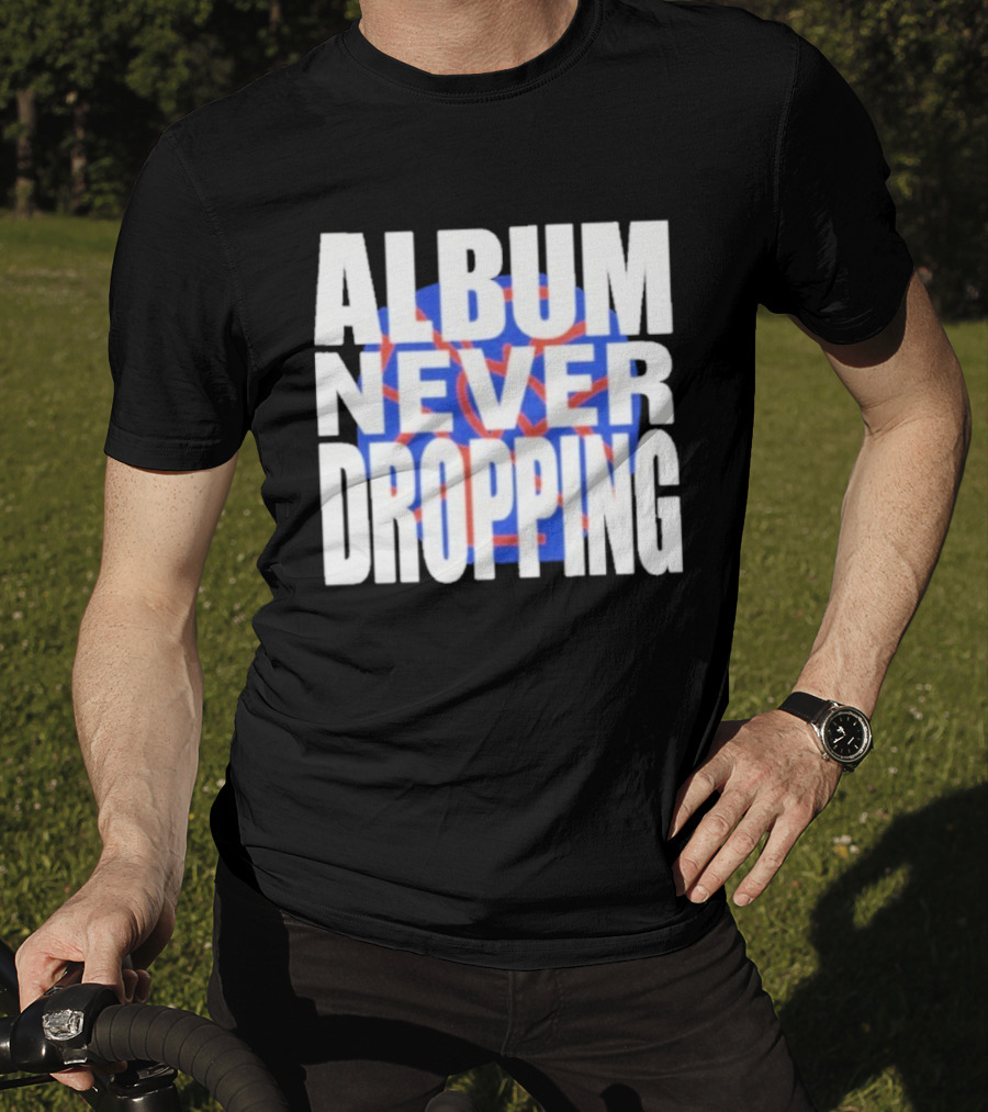 Asap Rocky Album Never Dropping Bold Statement Blue Red Iconic Text T-Shirt