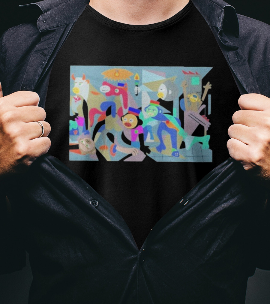 Onchainmonkey Ascolour Picasso-Style Abstract Colorful Characters T-Shirt