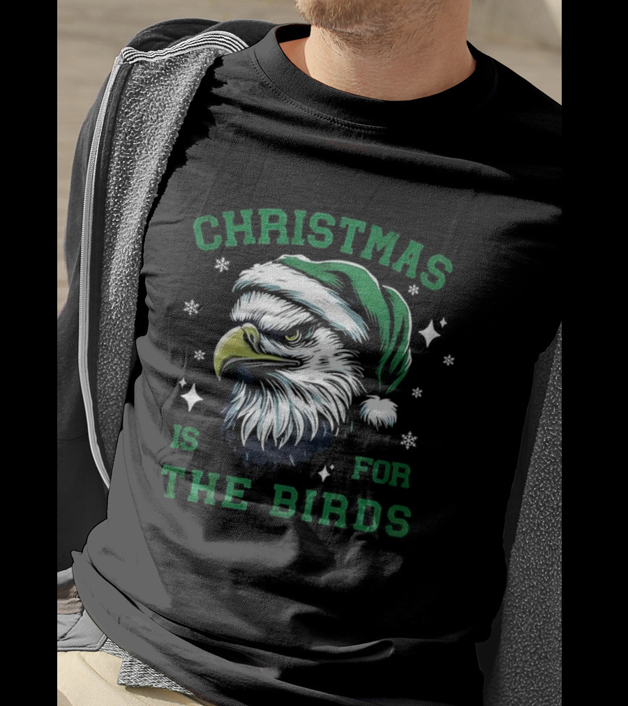 Philadelphia Eagles Christmas Is For The Birds Santa Hat Eagle T-Shirt
