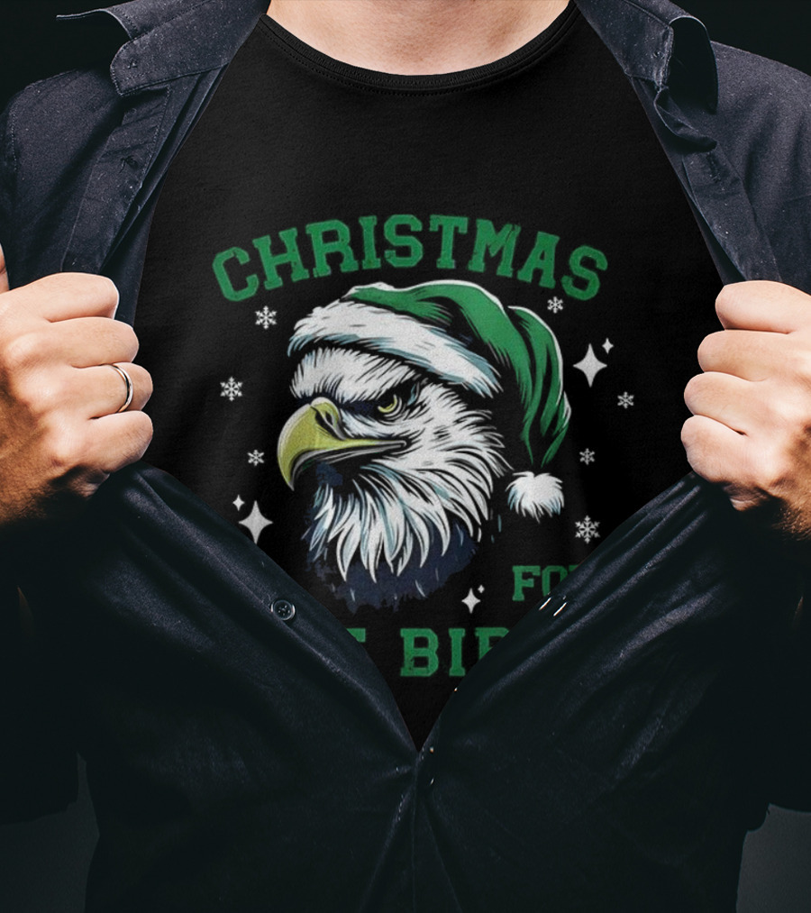 Philadelphia Eagles Christmas Is For The Birds Santa Hat Eagle T-Shirt