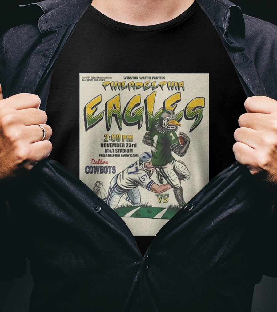 Philadelphia Eagles Vs Dallas Cowboys November 23 AT And Stadium Philadelphia Away Game T-Shirt