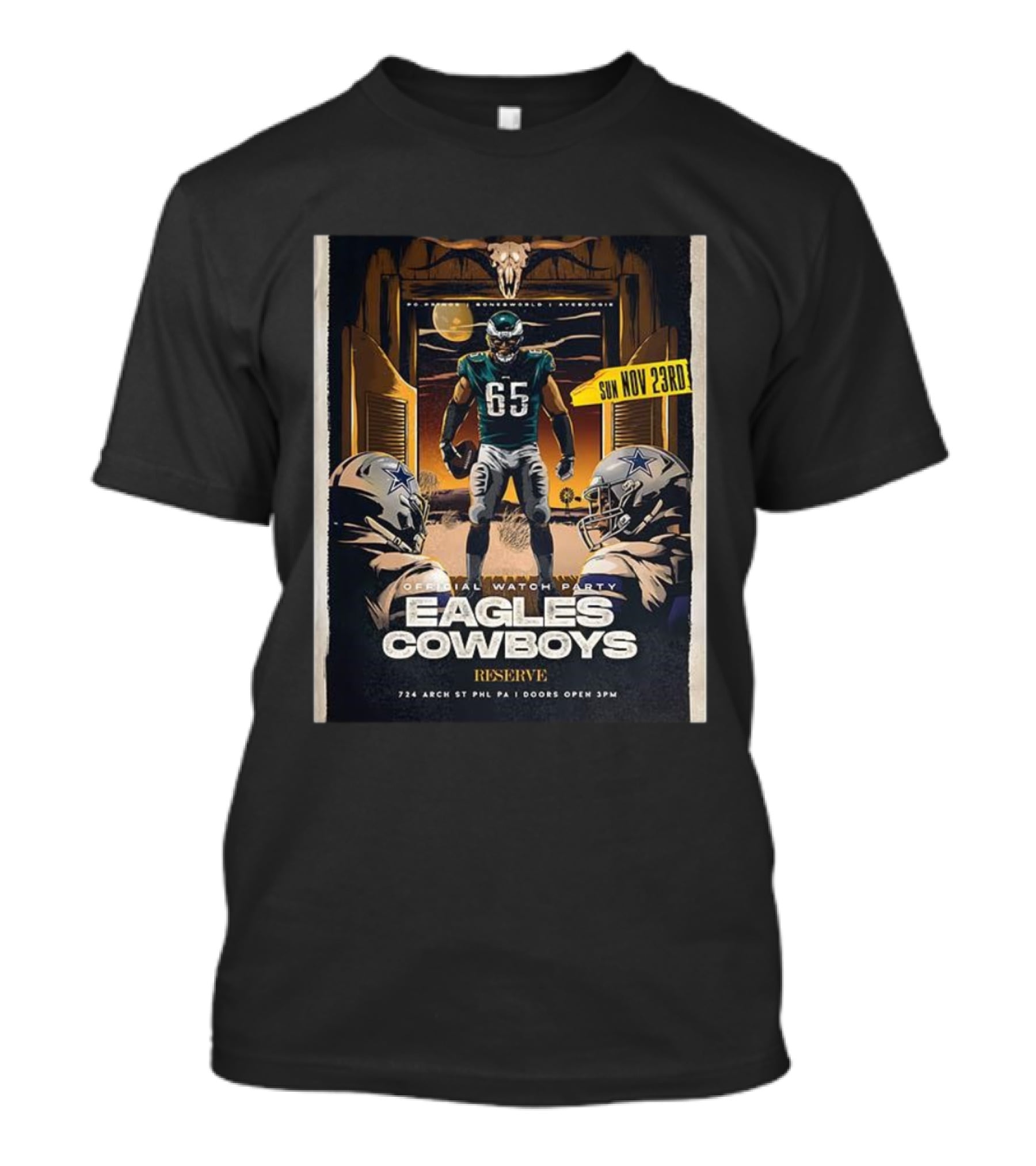 Eagles Cowboys Official Party November 23rd Reserve Philadelphia T-Shirt