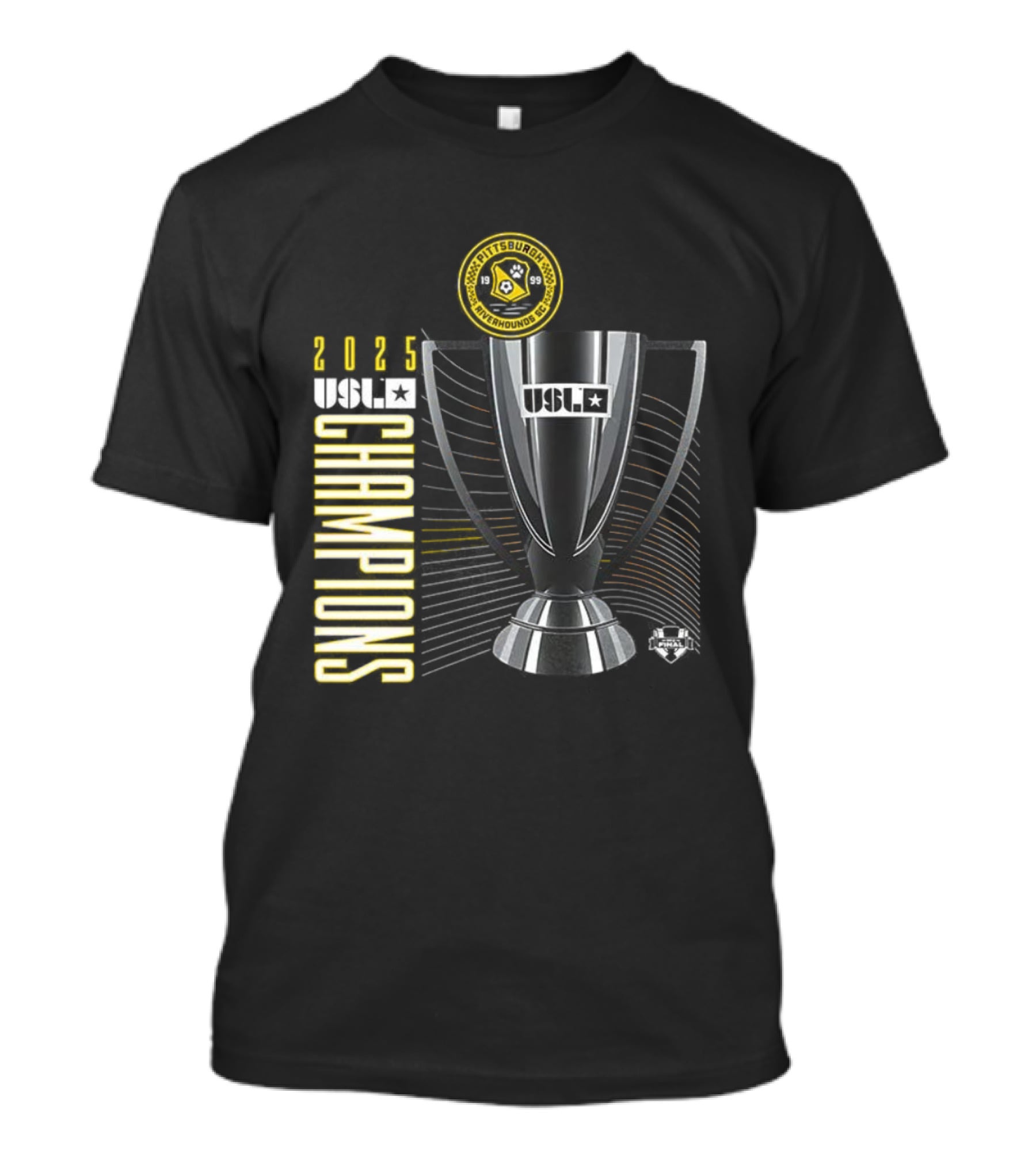 Pittsburgh Riverhounds SC 2025 USL Championship Final Champions Trophy T-Shirt