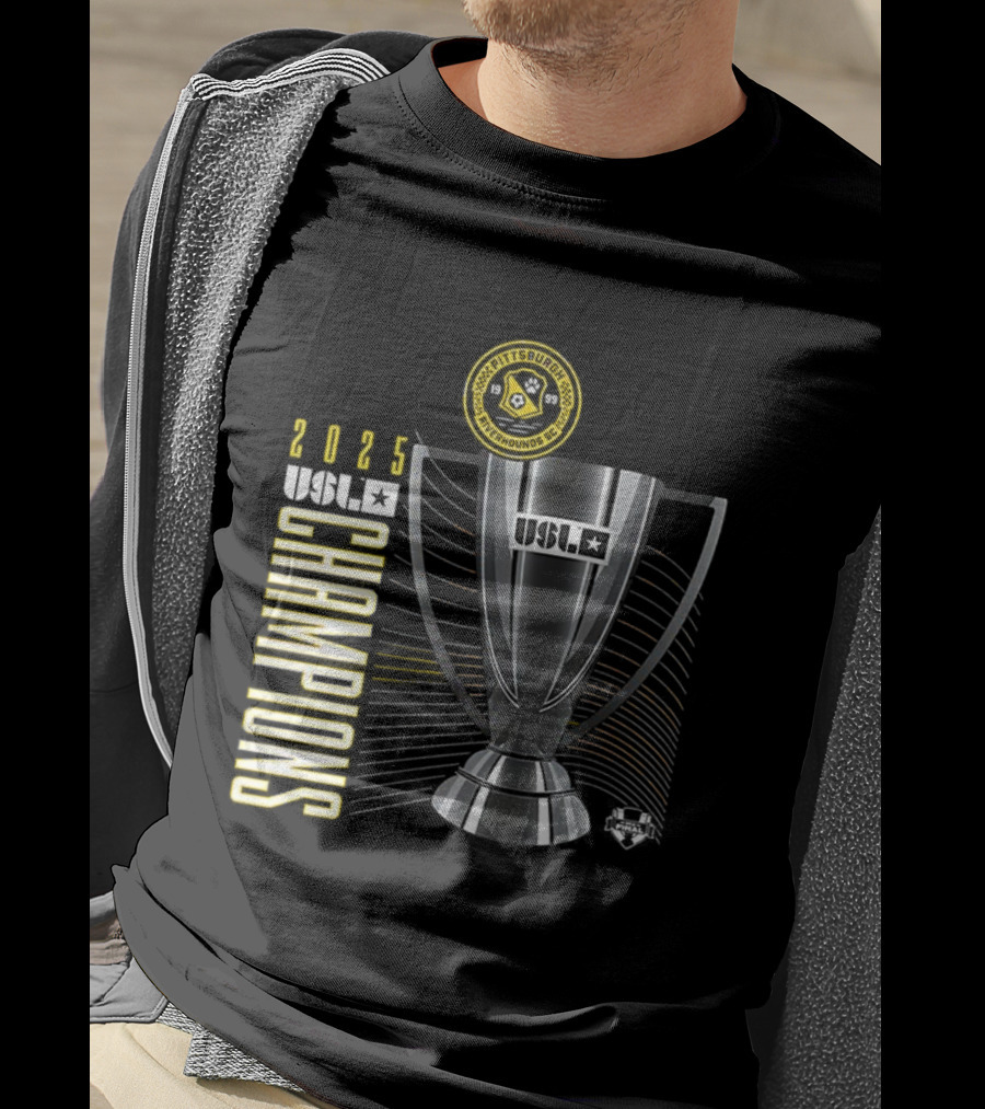 Pittsburgh Riverhounds SC 2025 USL Championship Final Champions Trophy T-Shirt