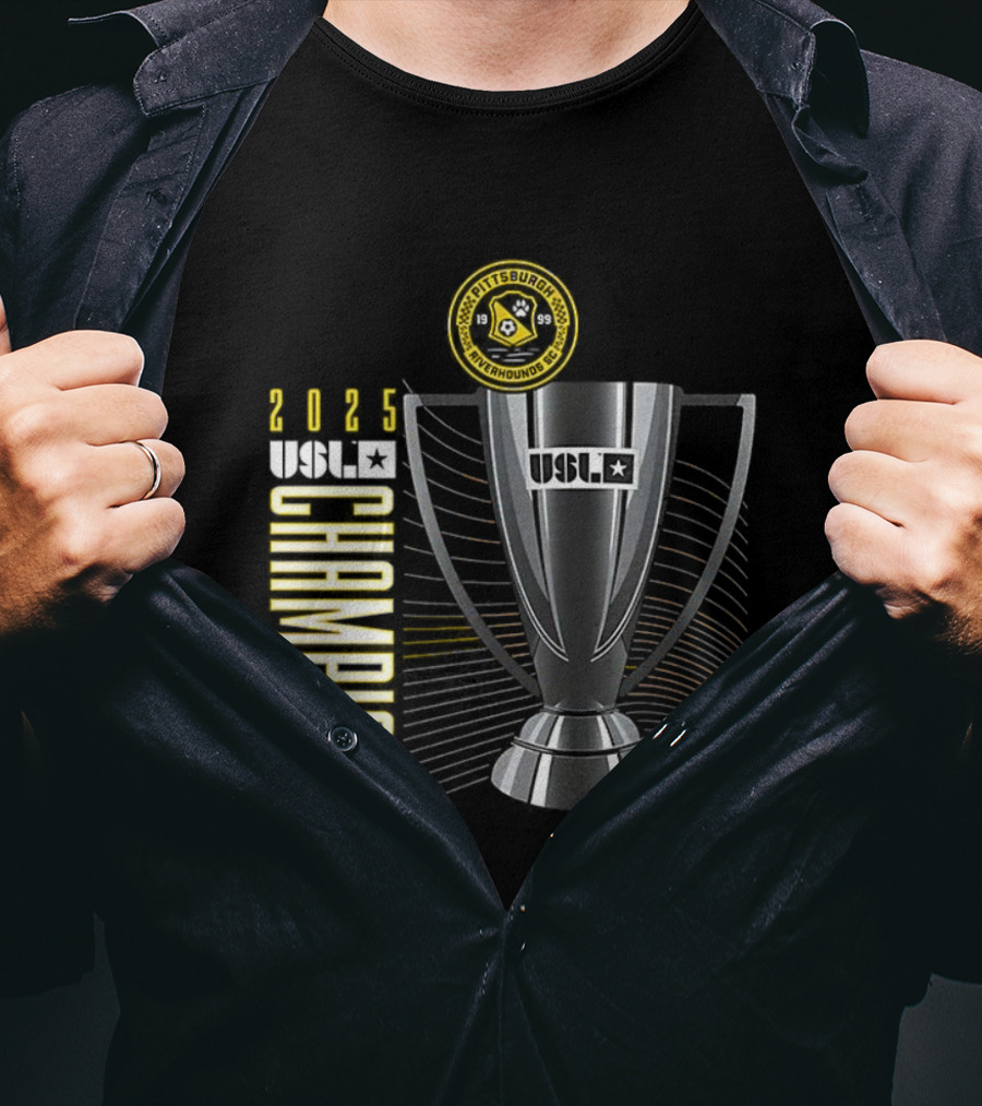 Pittsburgh Riverhounds SC 2025 USL Championship Final Champions Trophy T-Shirt