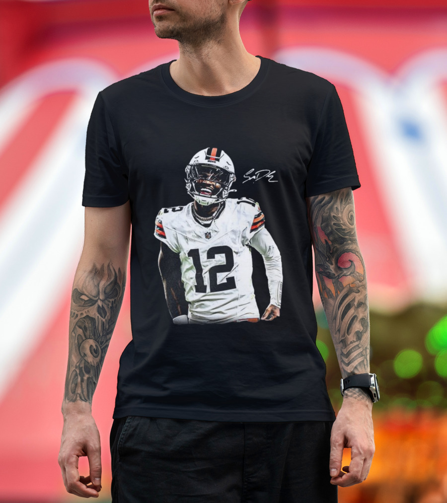 Cleveland Browns Shedeur Sanders Debut 12 Signature T-Shirt