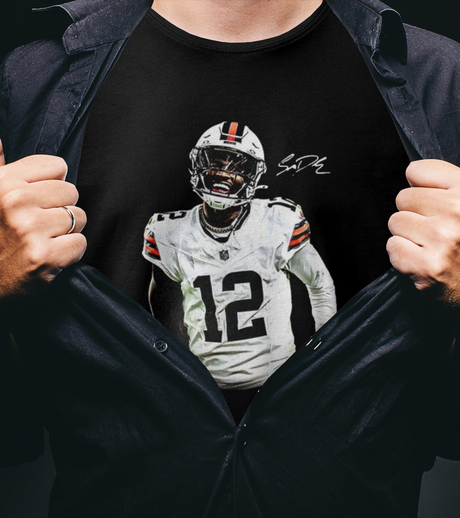 Cleveland Browns Shedeur Sanders Debut 12 Signature T-Shirt