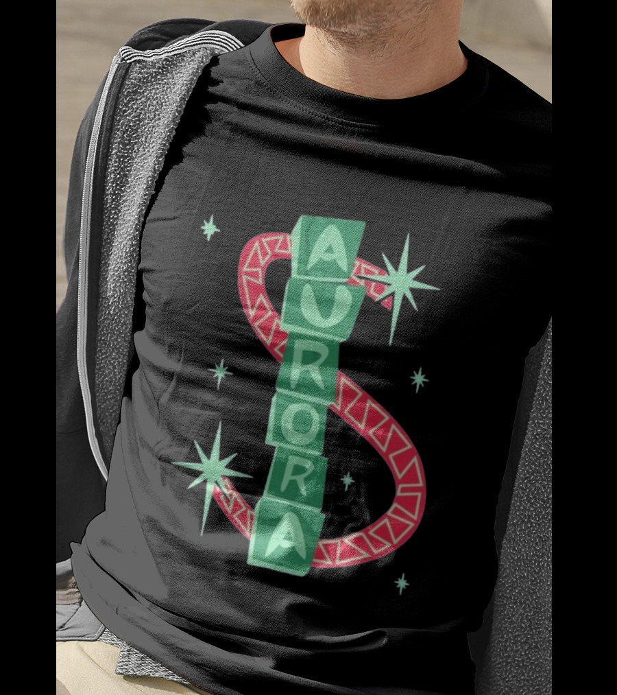 Superjumbo Aurora Retro Space Northgate Aesthetic T-Shirt