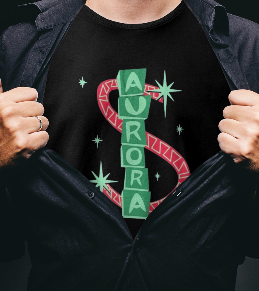 Superjumbo Aurora Retro Space Northgate Aesthetic T-Shirt