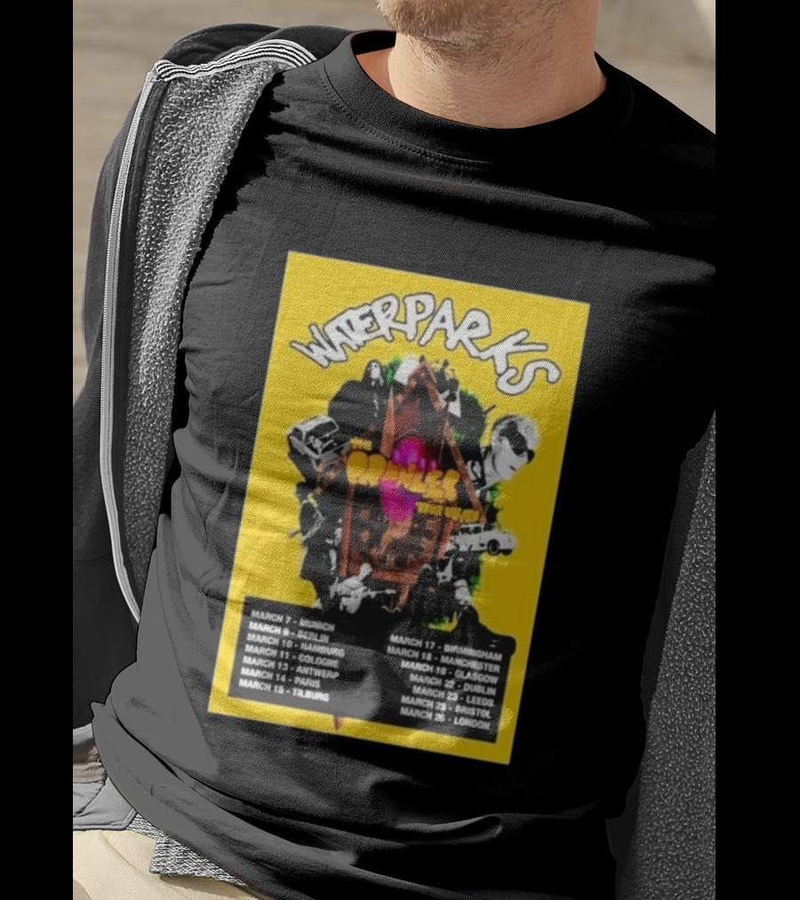 WATERPARKS The Pringles Tour March 2026 Munich Berlin Hamburg Cologne Antwerp Paris Tilburg Birmingham Manchester Glasgow Dublin Leeds Bristol London T-Shirt
