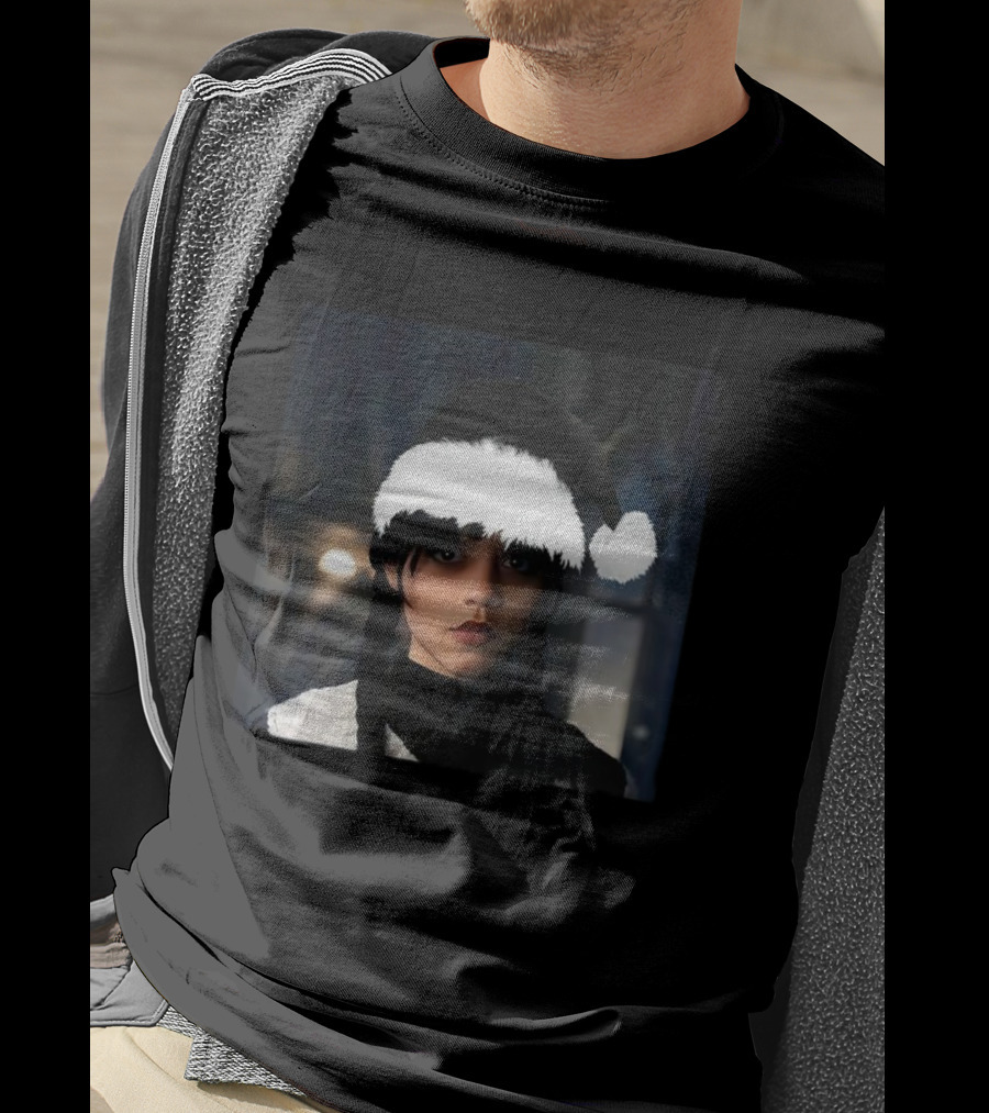 Wednesday Addams Santa Hat Christmas Holiday Mashup T-Shirt