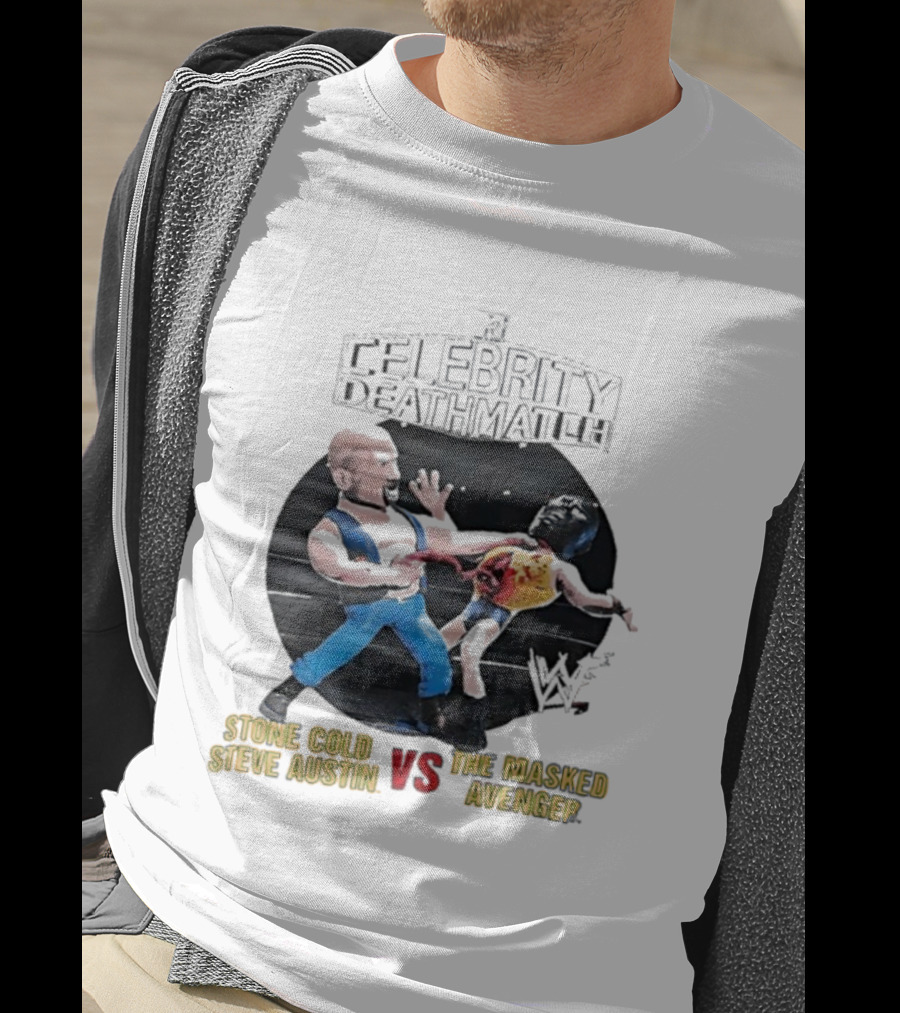 MTV Celebrity Deathmatch Stone Cold Steve Austin VS The Masked Avenger Showdown T-Shirt