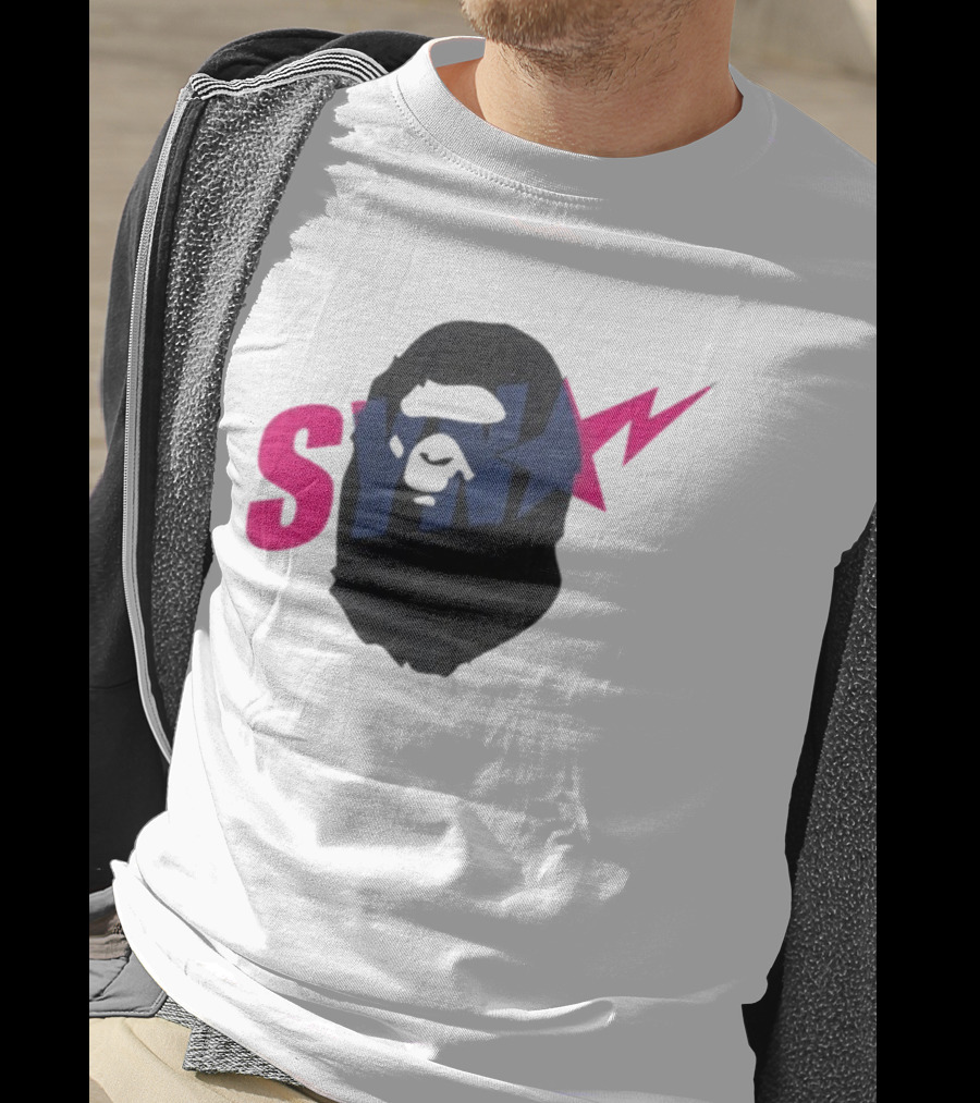 SYN Syna Synning Bape Ape Head Lightning Bold Hip-Hop Streetwear T-Shirt