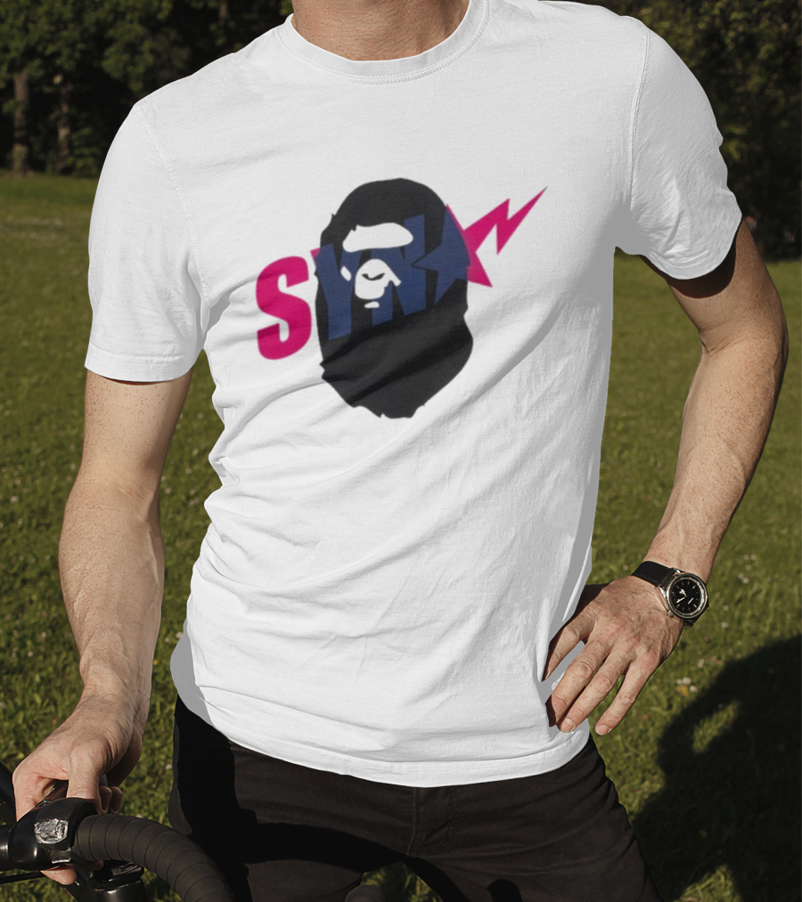 SYN Syna Synning Bape Ape Head Lightning Bold Hip-Hop Streetwear T-Shirt
