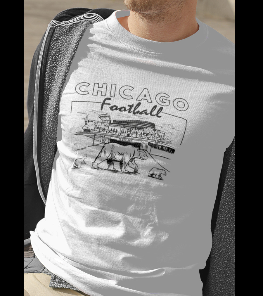 Chicago Bears Soldier Field Football Bears Sketch T-Shirt