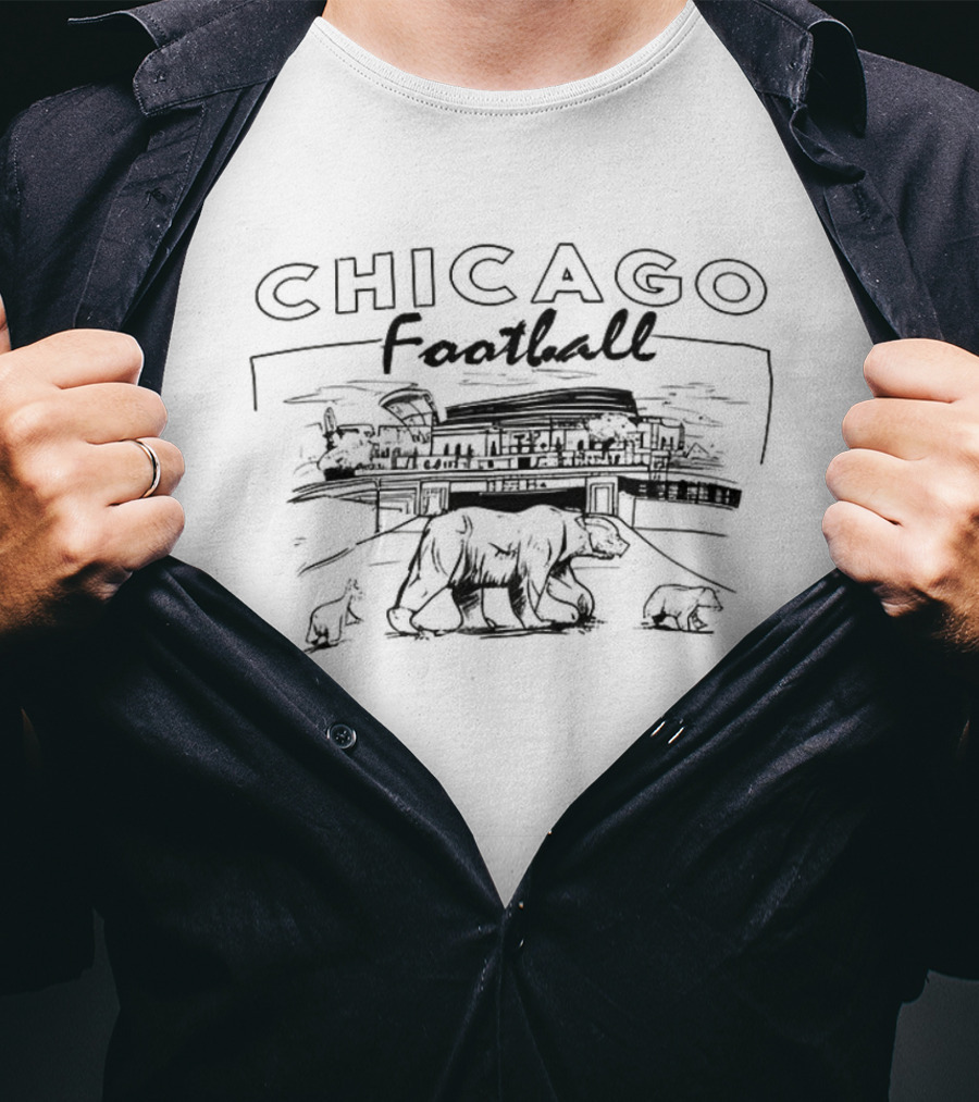 Chicago Bears Soldier Field Football Bears Sketch T-Shirt