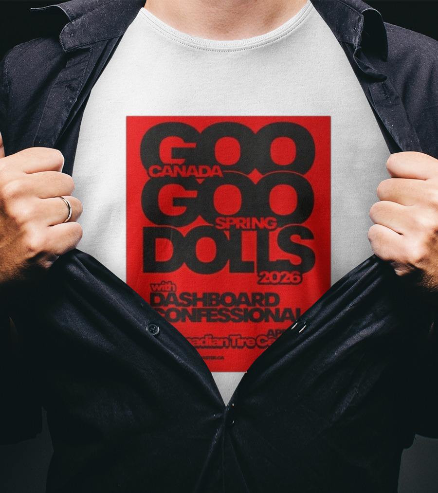 Goo Goo Dolls Canada Spring Tour 2026 With Dashboard Confessional April 6 Canadian Tire Centre T-Shirt