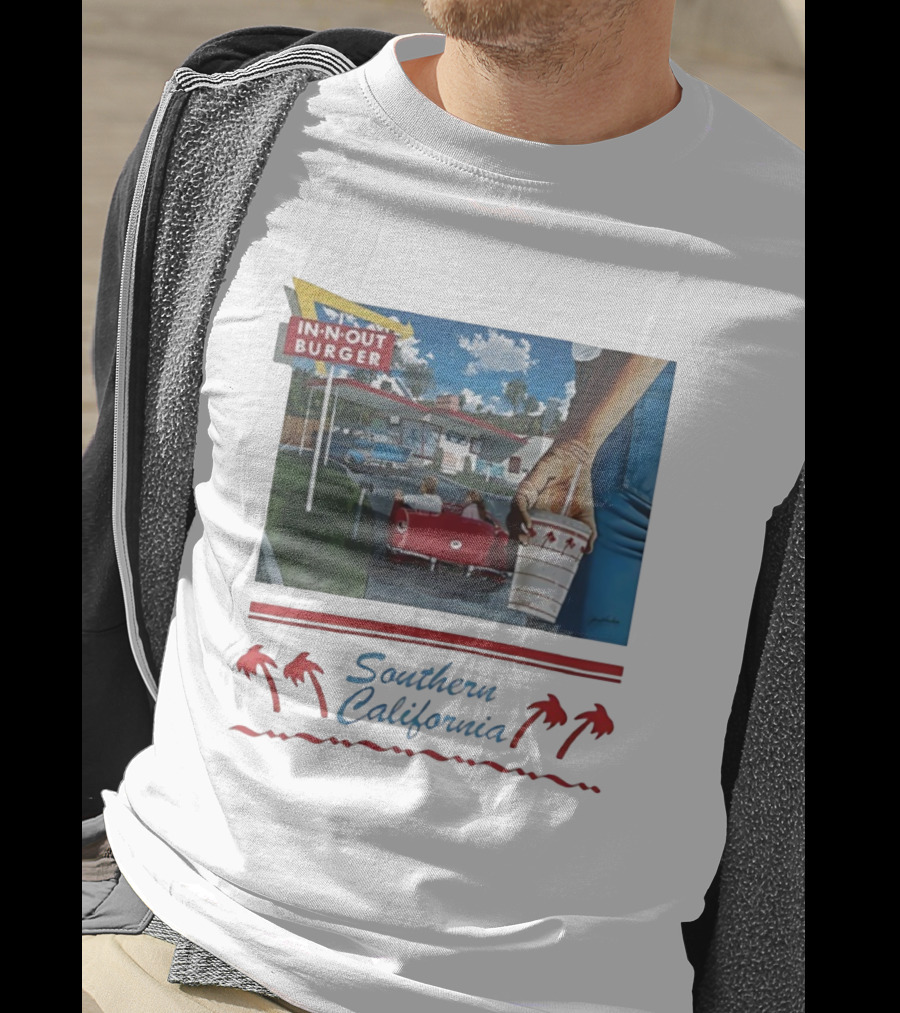 In N Out Burger Southern California Vintage Palm Trees 1990 T-Shirt