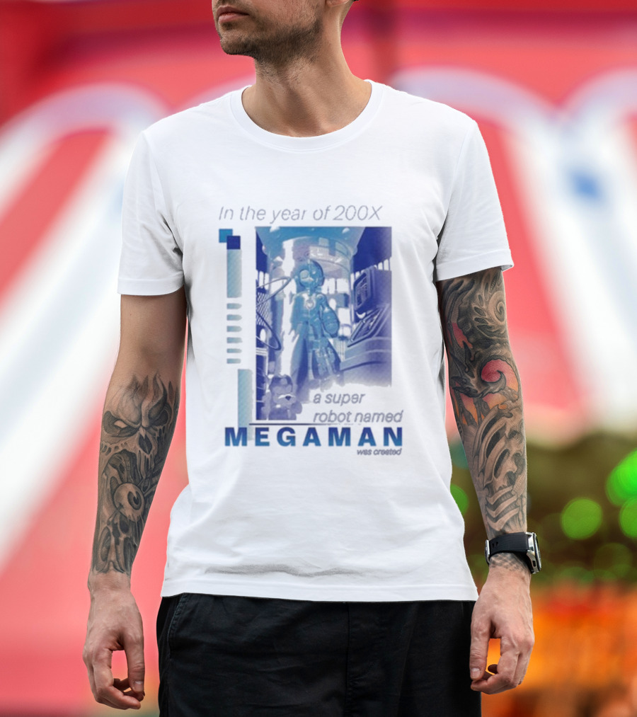 Mega Man In The Year Of 200X A Super Robot Named Mega Man Retro Gaming T-Shirt
