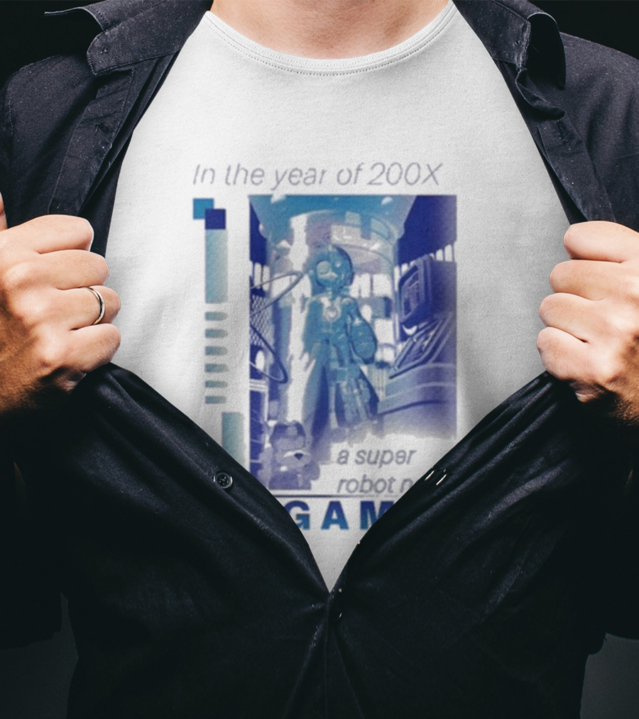 Mega Man In The Year Of 200X A Super Robot Named Mega Man Retro Gaming T-Shirt