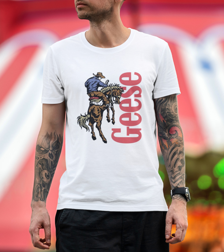 Geese Cowboy Riding Horse Western Adventure 3D Style T-Shirt