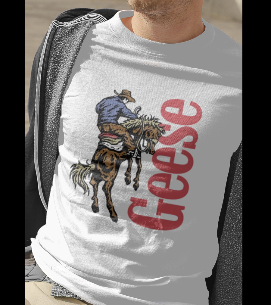 Geese Cowboy Riding Horse Western Adventure 3D Style T-Shirt