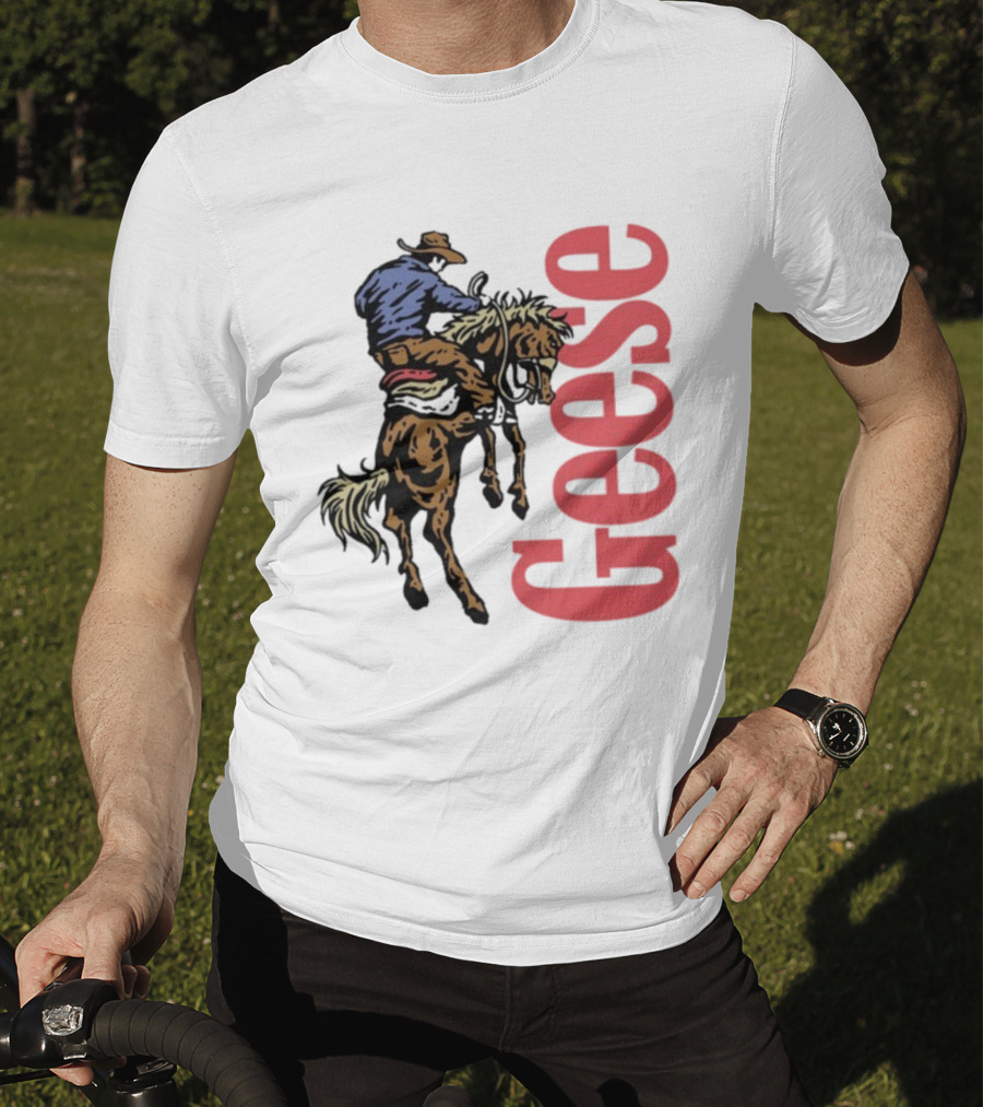 Geese Cowboy Riding Horse Western Adventure 3D Style T-Shirt
