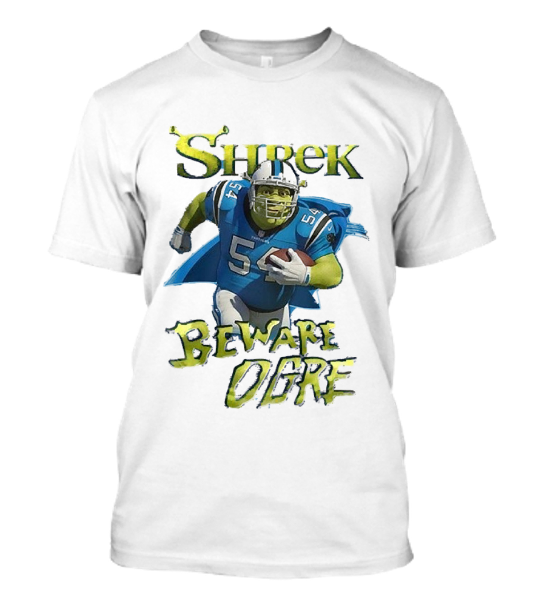 Shrek Beware Ogre Carolina Panthers NFL Crossover T-Shirt
