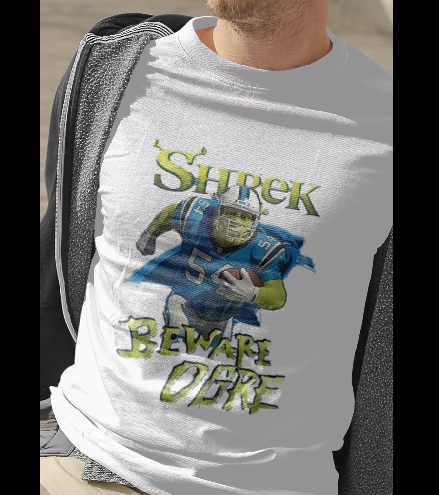 Shrek Beware Ogre Carolina Panthers NFL Crossover T-Shirt