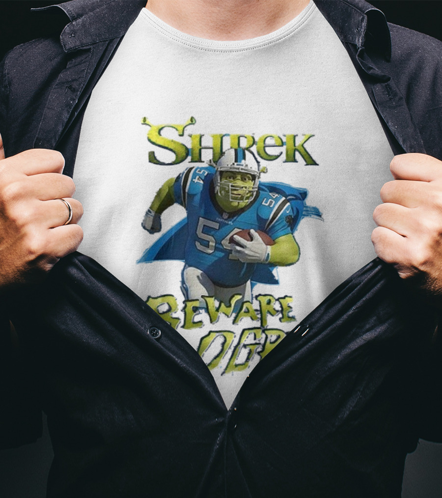 Shrek Beware Ogre Carolina Panthers NFL Crossover T-Shirt