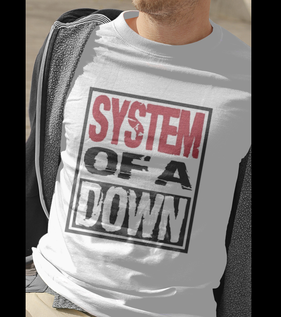 SYSTEM OF A DOWN Triple Stack Box Text Bold Style T-Shirt