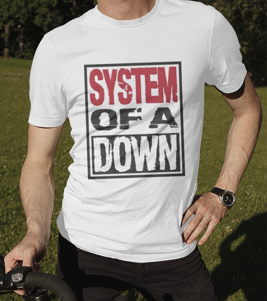 SYSTEM OF A DOWN Triple Stack Box Text Bold Style T-Shirt