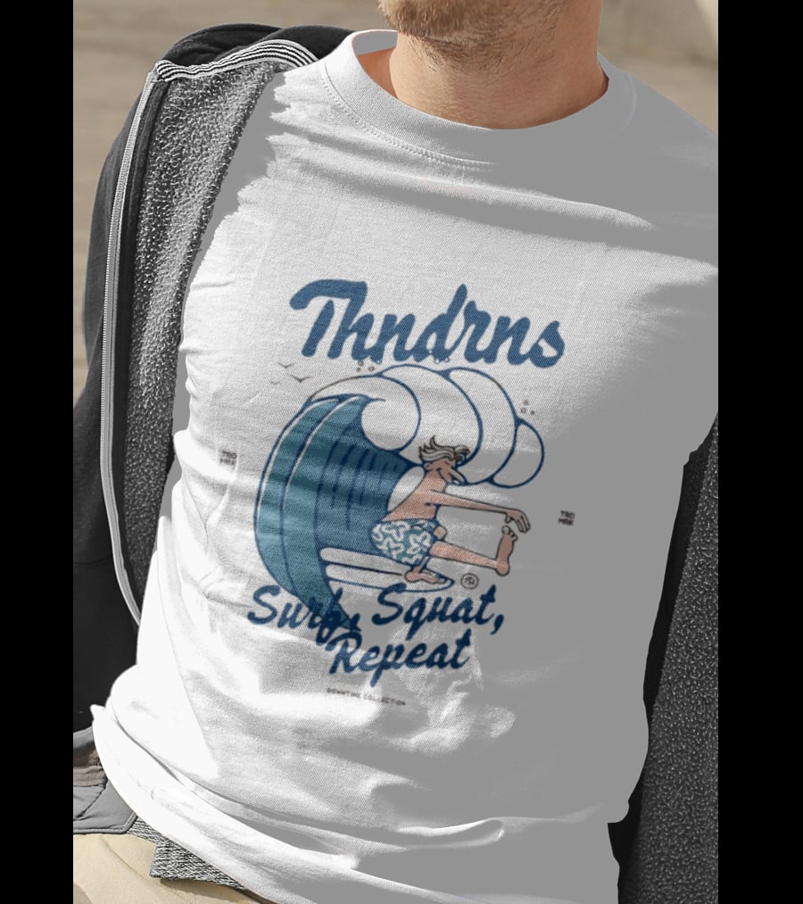 Thndrns Surf Squat Repeat Wave Action T-Shirt