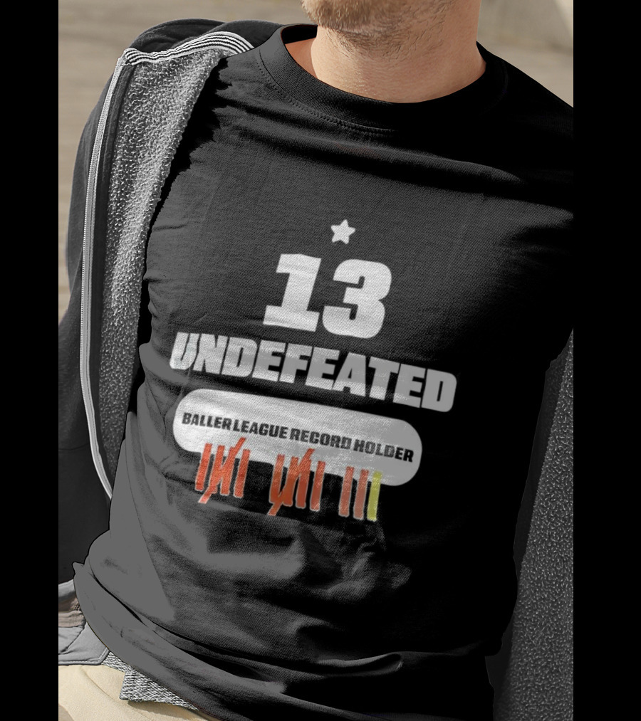 13 Undefeated League Record Holder Star Symbol Marks T-Shirt