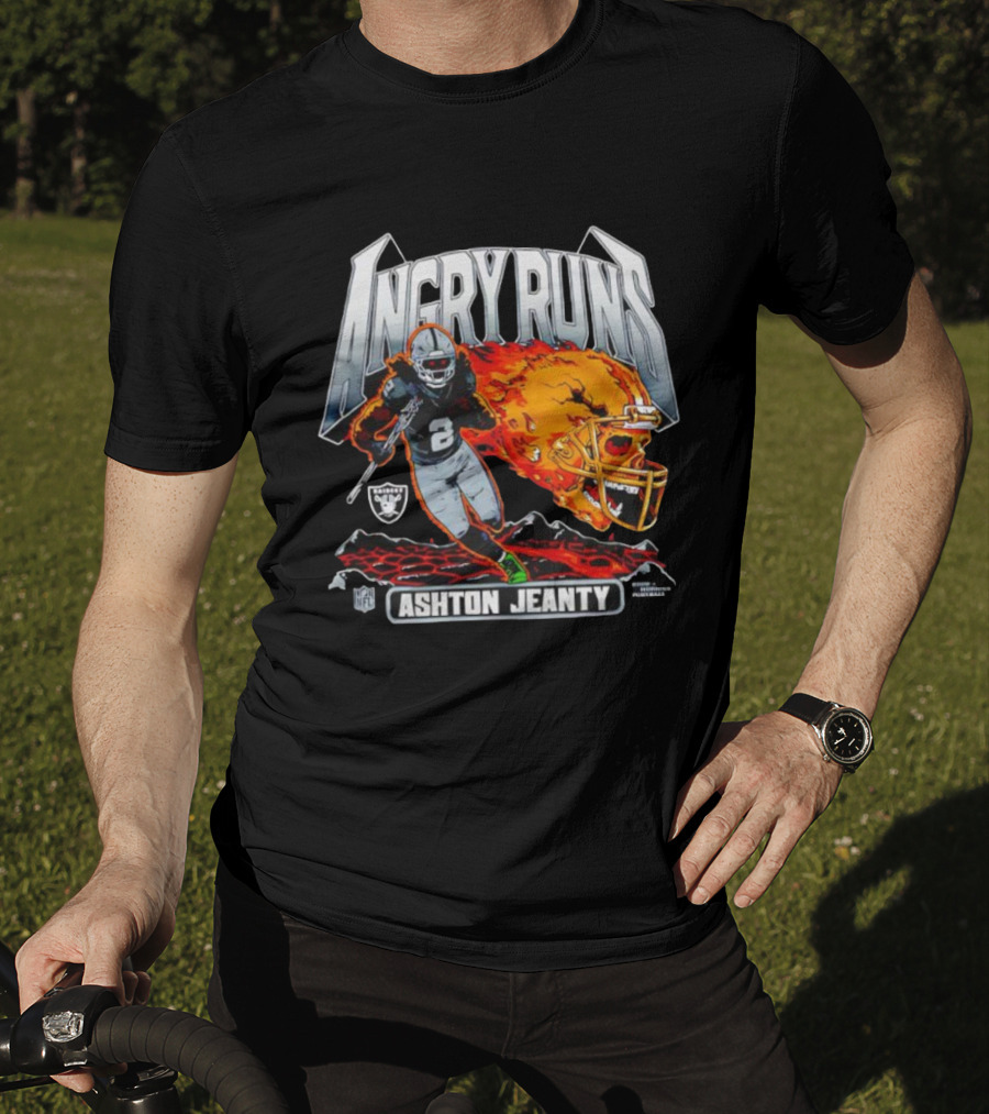 Angry Runs Ashton Jeanty Las Vegas Raiders NFL 2025 T-Shirt