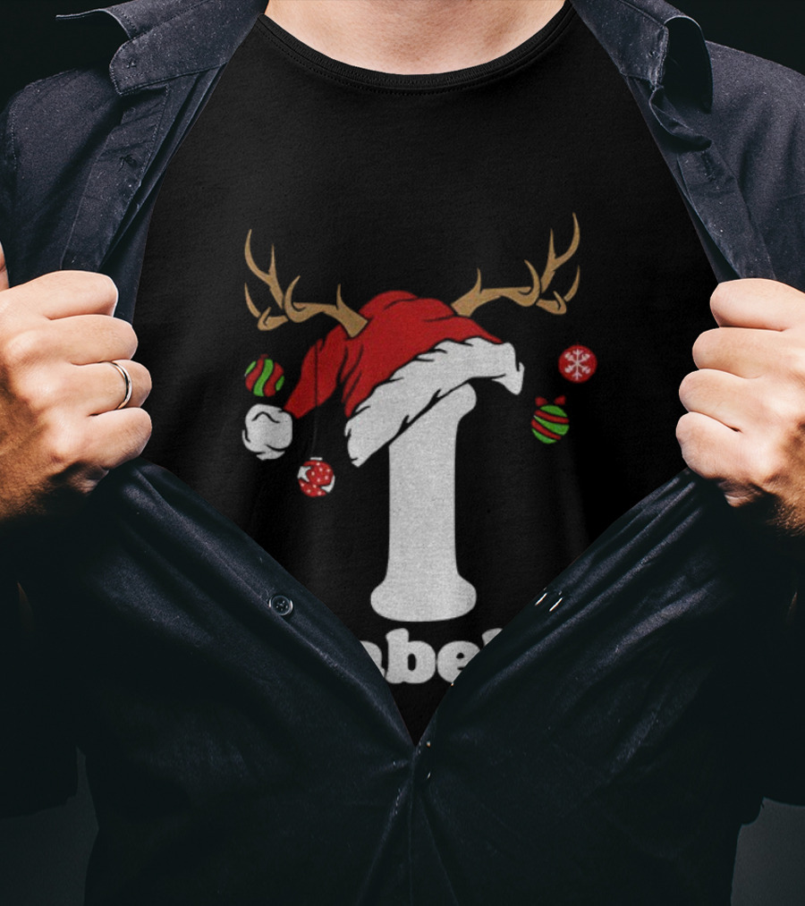 Christmas Name Personalized Santa Hat Reindeer Antlers Isabella Matching T-Shirt
