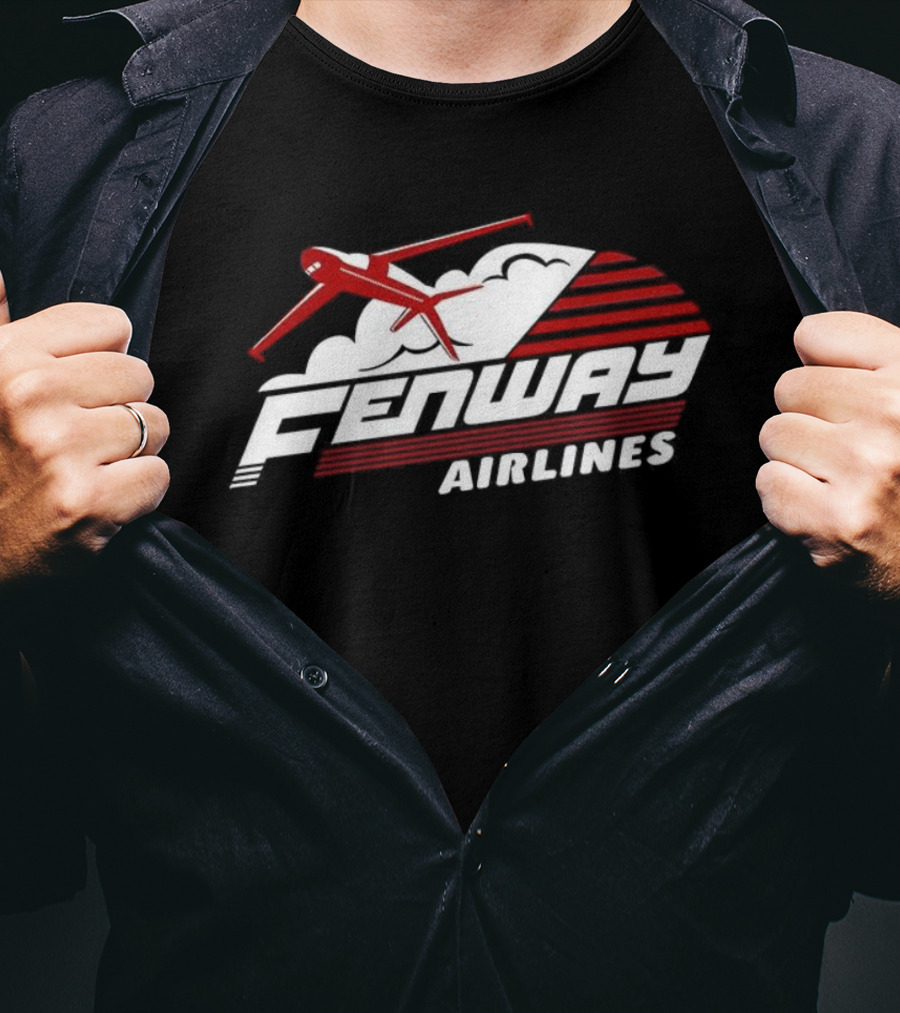 Fenway Airlines Retro Airplane Emblem T-Shirt