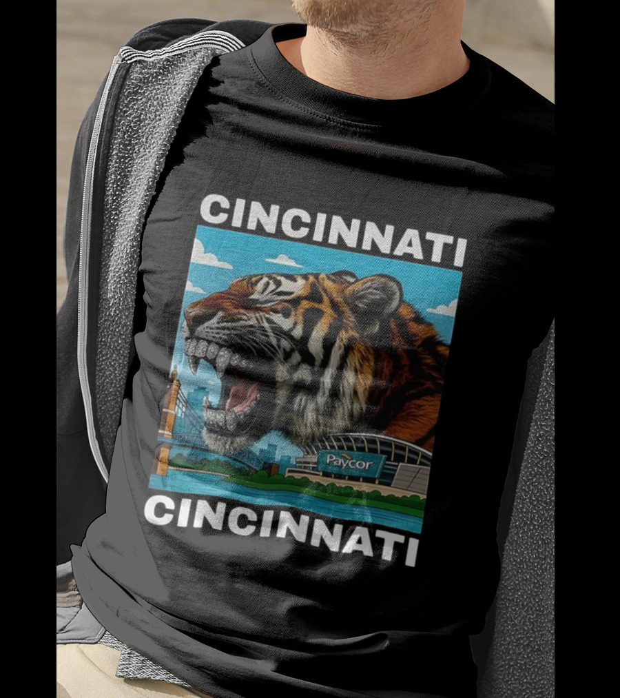 Cincinnati Tiger Iced Out Grillz Paycor Stadium Roar T-Shirt
