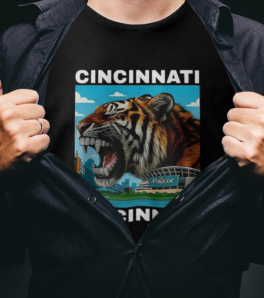 Cincinnati Tiger Iced Out Grillz Paycor Stadium Roar T-Shirt